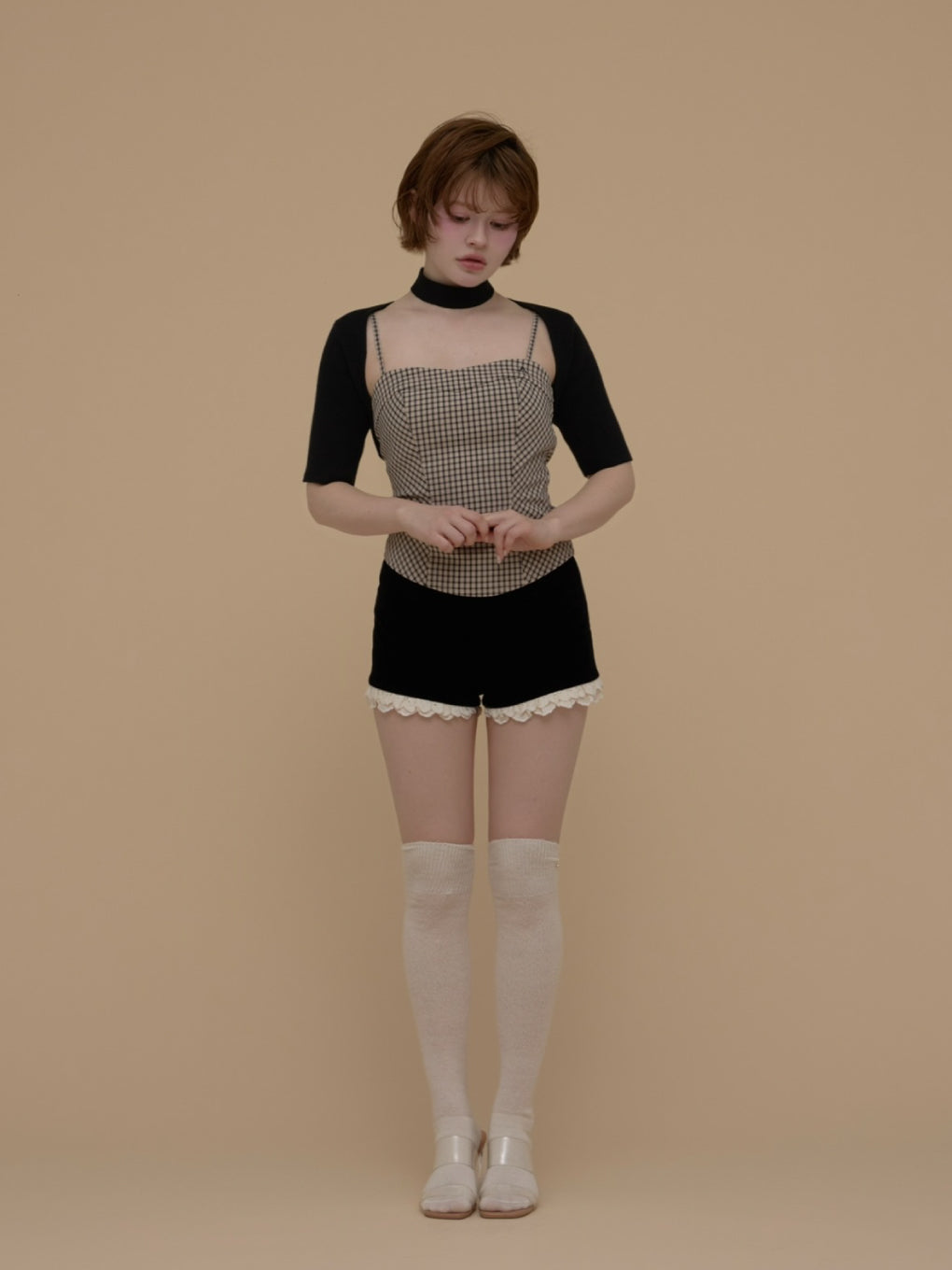 トップス andmary Rimma check set tops M andmary Rimma check set tops beige S - メルカリ
