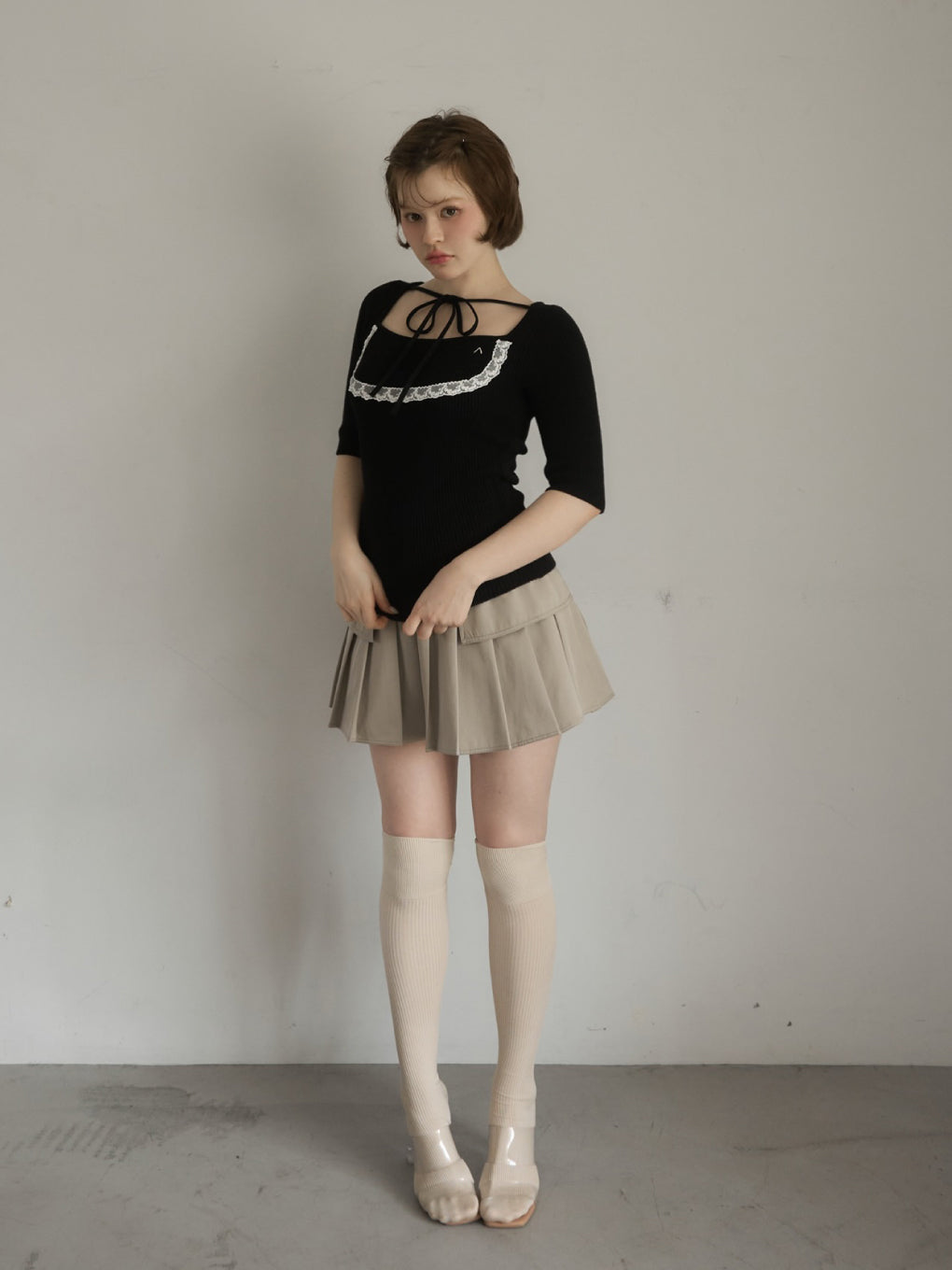 トップス andmary Helen lacey tops beige ANDMARY】Helen lacey tops