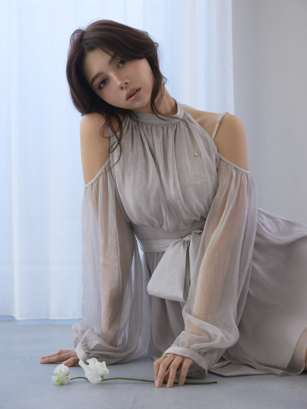 ワンピース Fairy chiffon mini dress ANDMARY】Fairy chiffon mini dress