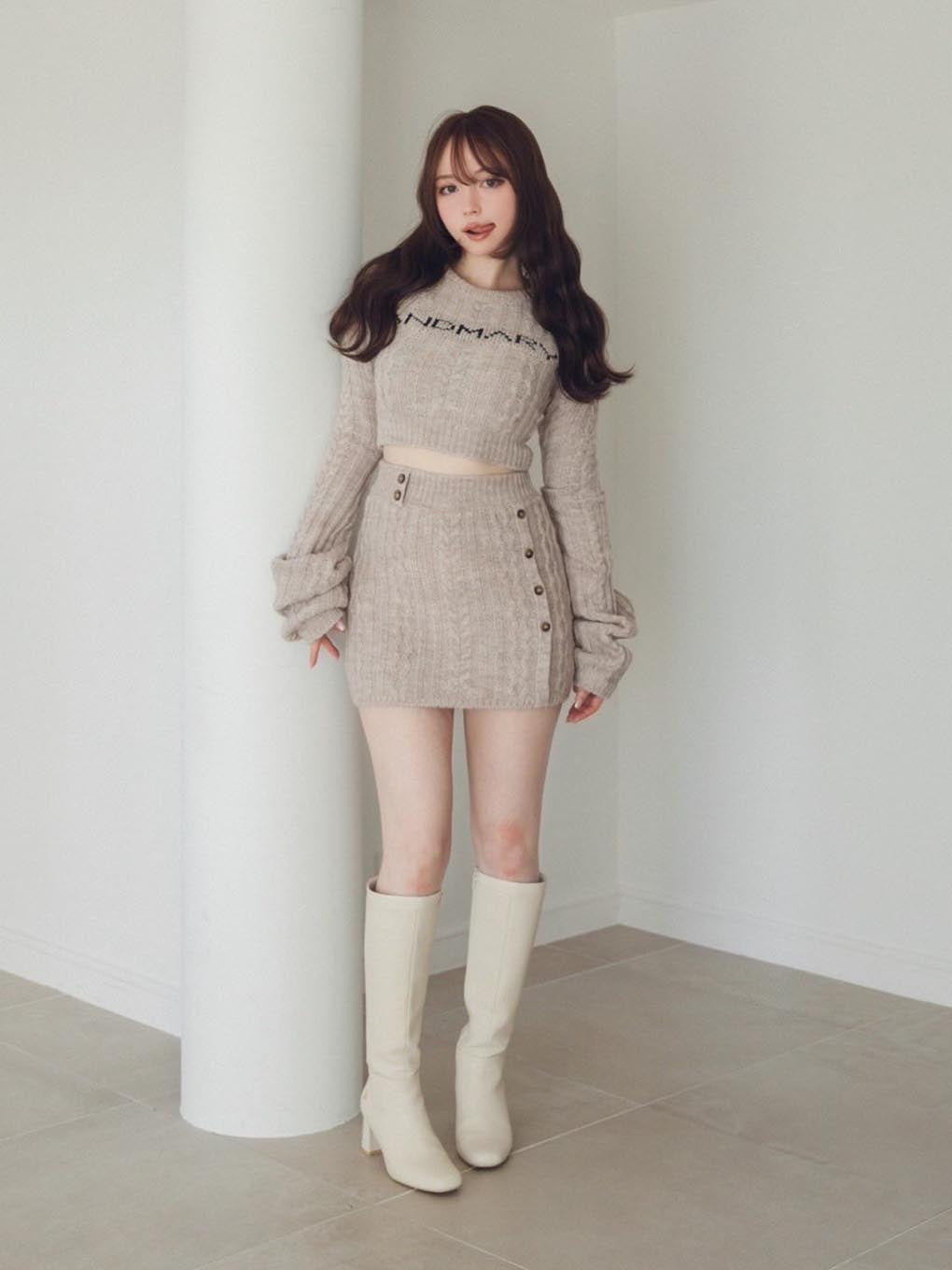 ANDMARY Marie knit set up Beige セットアップトップスのみ試着済み