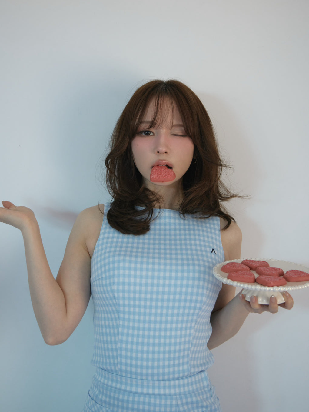 CDG　andmary Ruru gingham set up mini ANDMARY】Ruru gingham set up mini