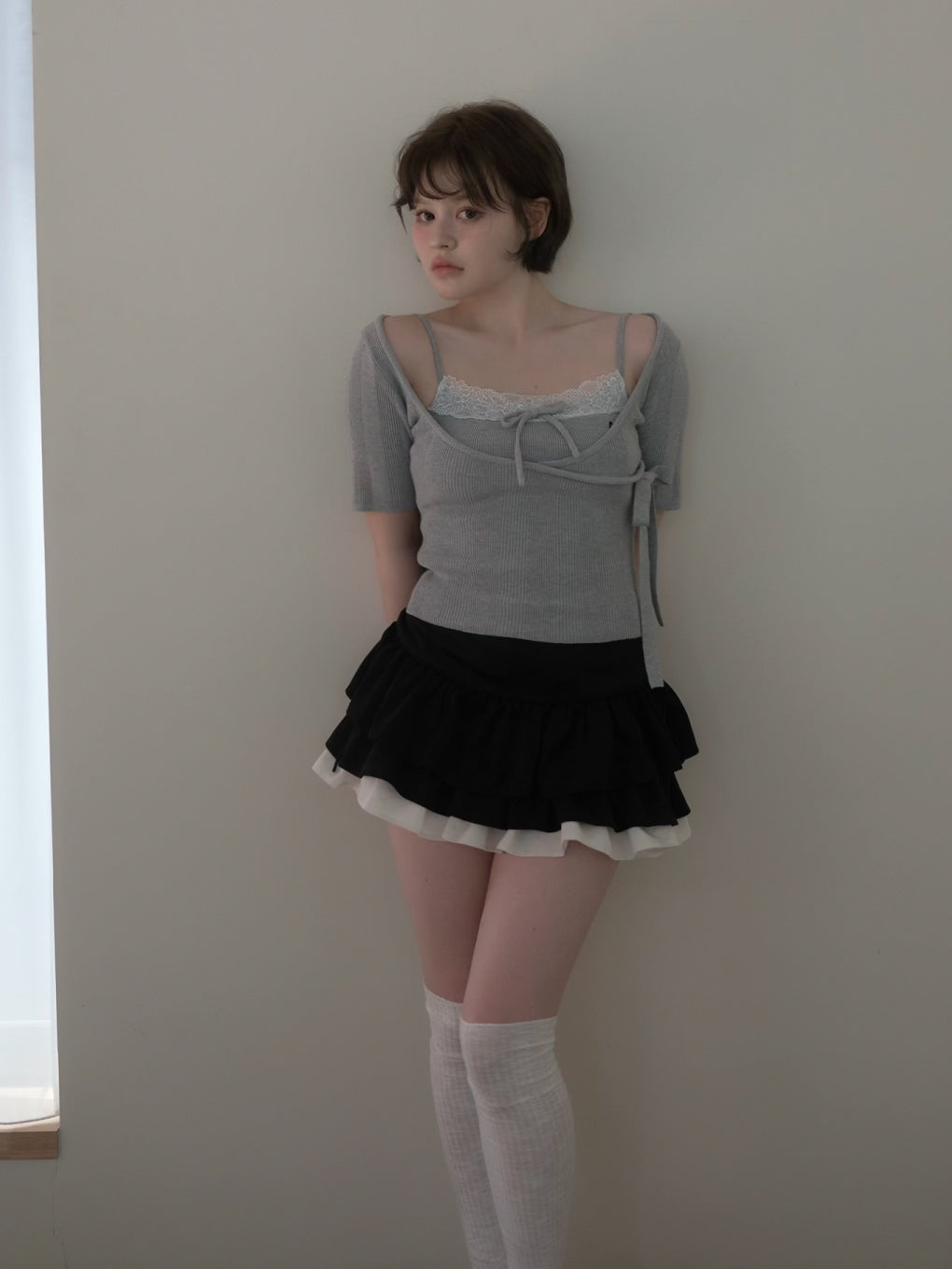 ANDMARY】Cachecoeur lace set tops