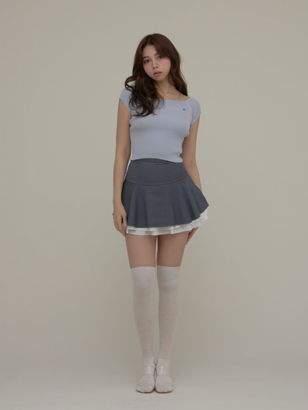 トップス ANDMARY Ellie ribbon tops ANDMARY】Elle ribbon knit tops