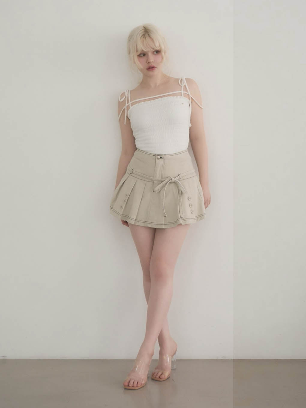 Shirring ribbon camisole