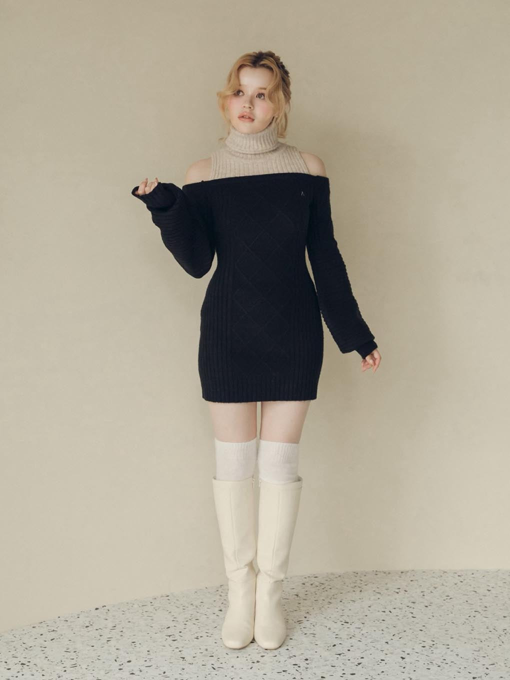 ANDMARY】Cher knit mini dress