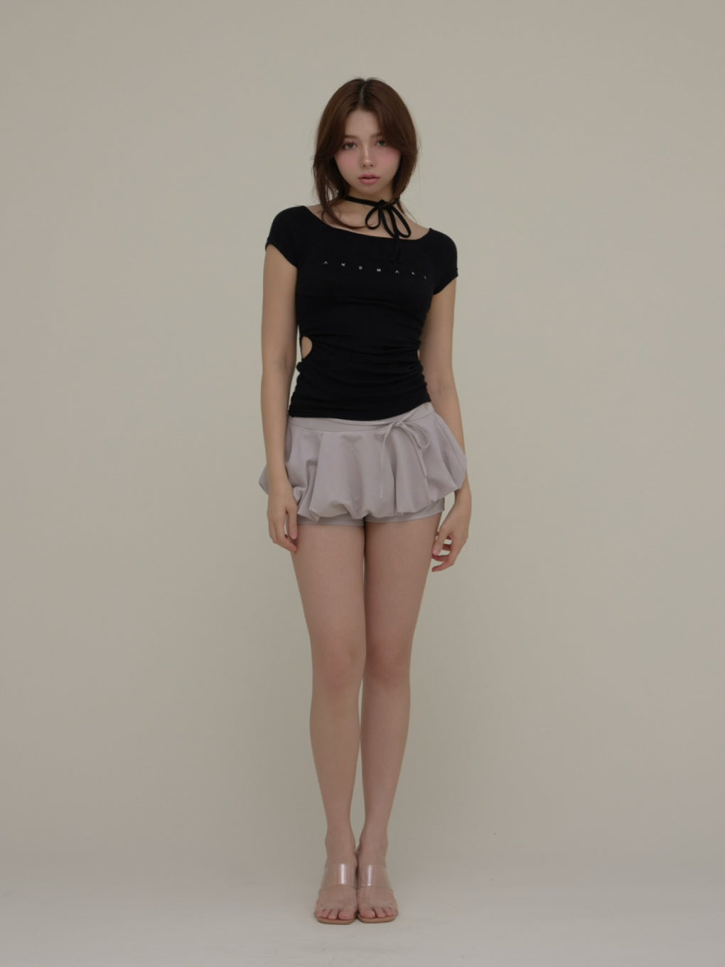 【最安】Andmary AM1810 Mary logo ribbon tank ANDMARY】Mary logo ribbon tank