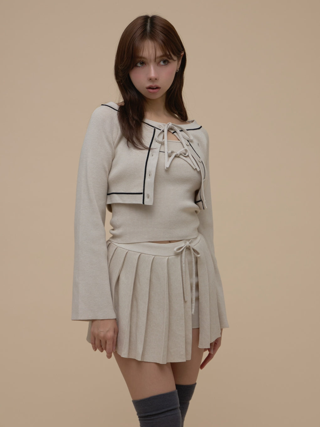 トップス Jennie line knit set up andmary ANDMARY】Jennie line knit set up