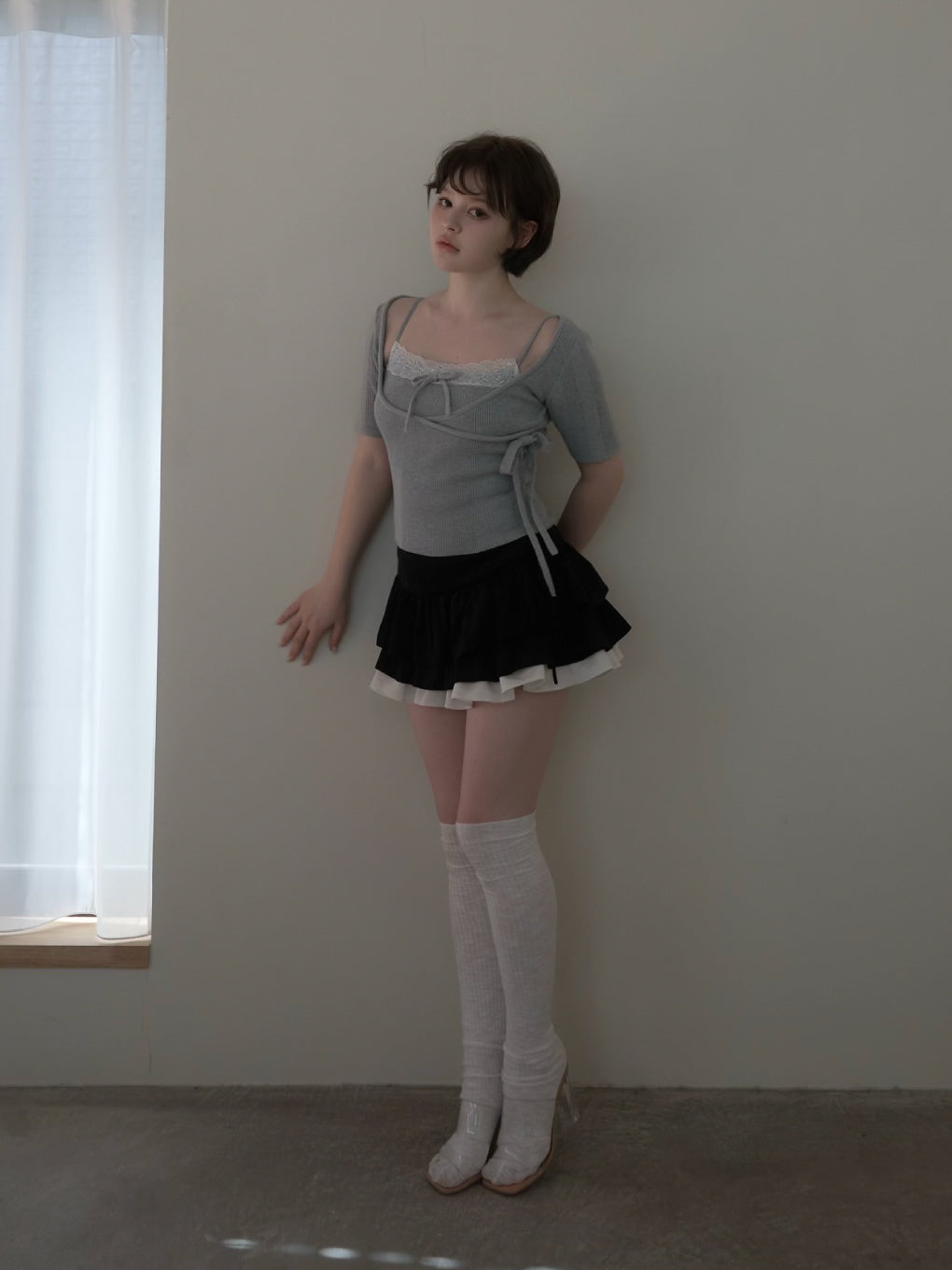 ANDMARY】Cachecoeur lace set tops