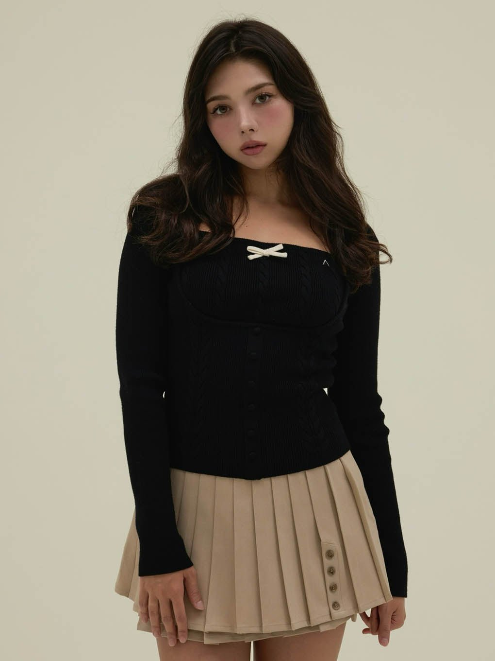Dida pleats flare skirt