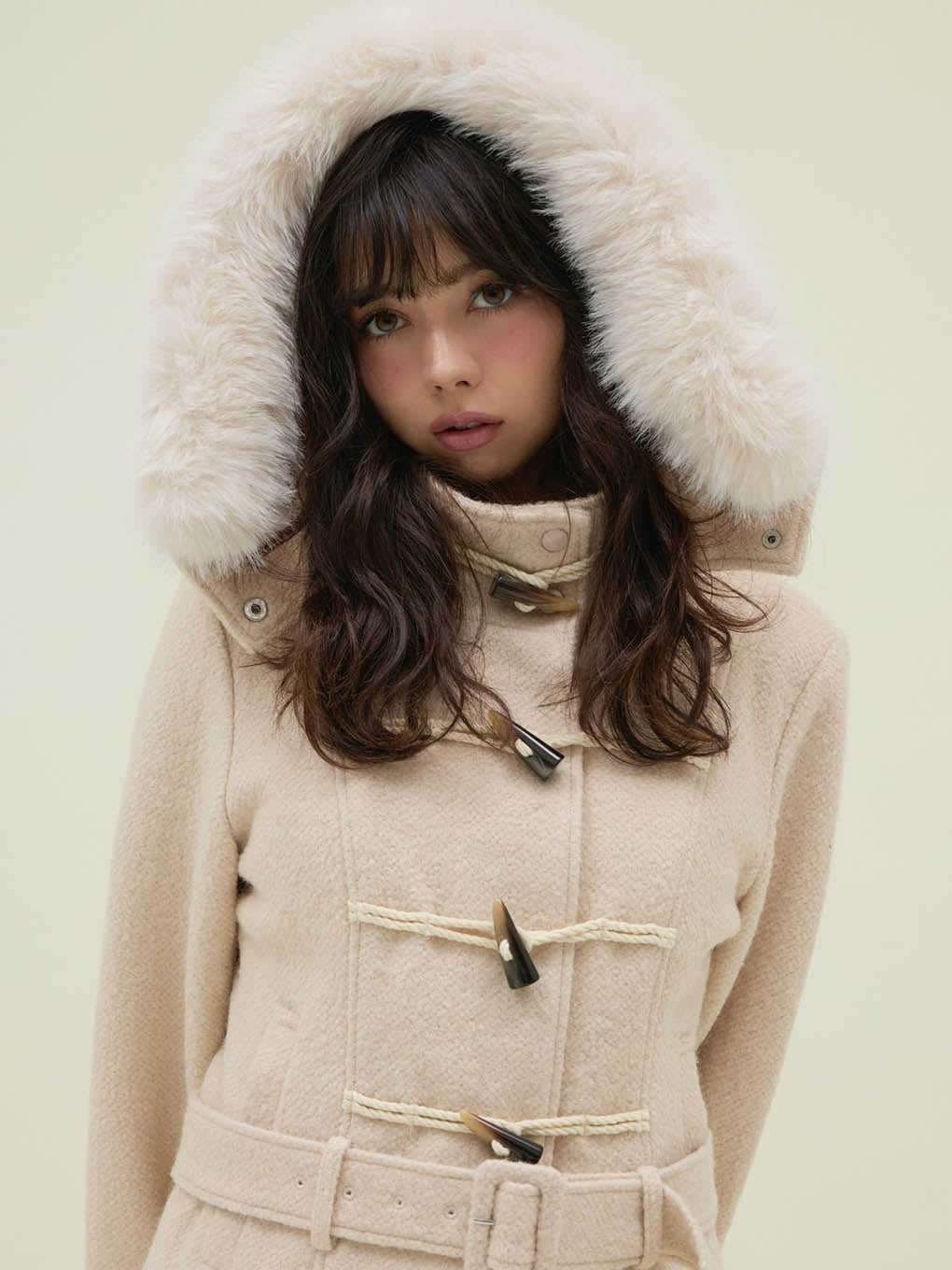 Nicole fur belt jacket