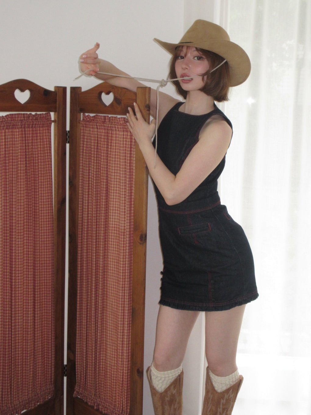 ANDMARY】Lara stitch frill mini dress