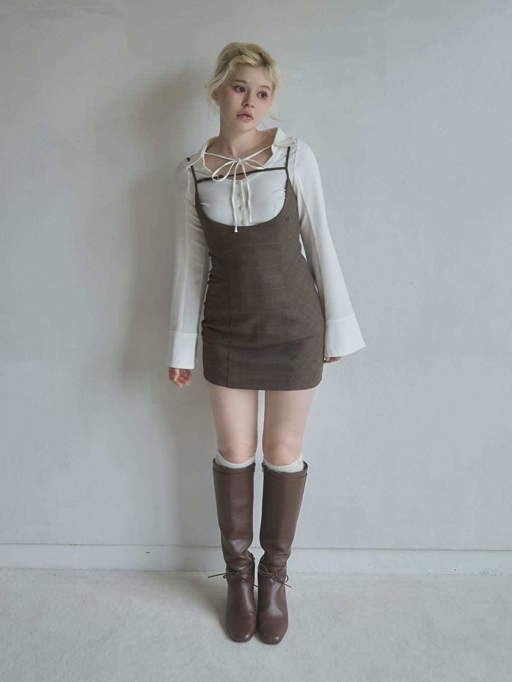 Betty layered check dress