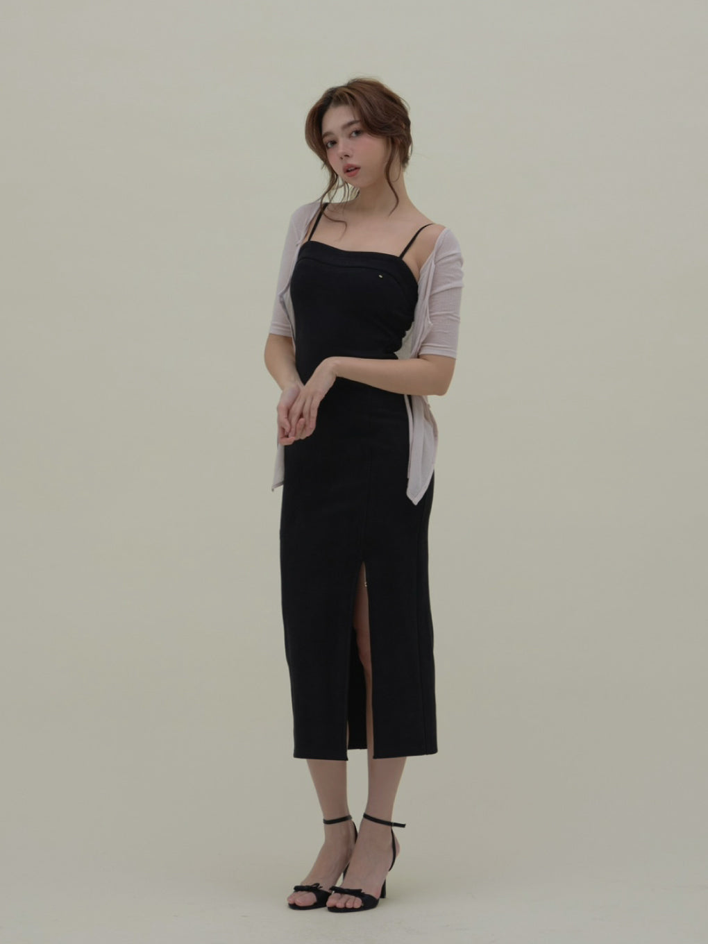 ワンピース Andmary Selena charm set dress black ANDMARY】Selena charm set dress