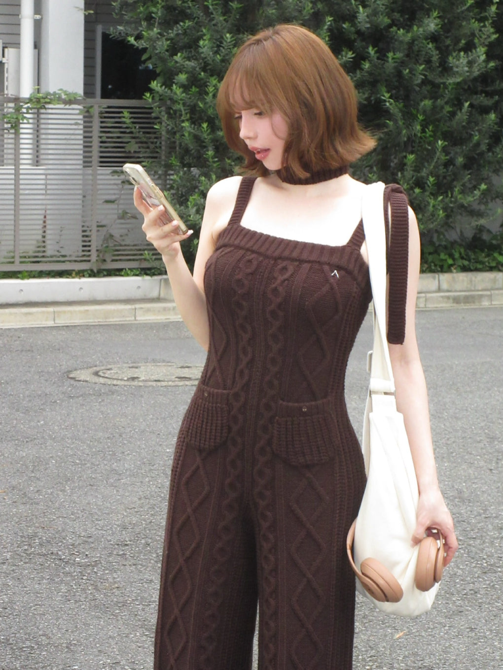 Cable knit rompers