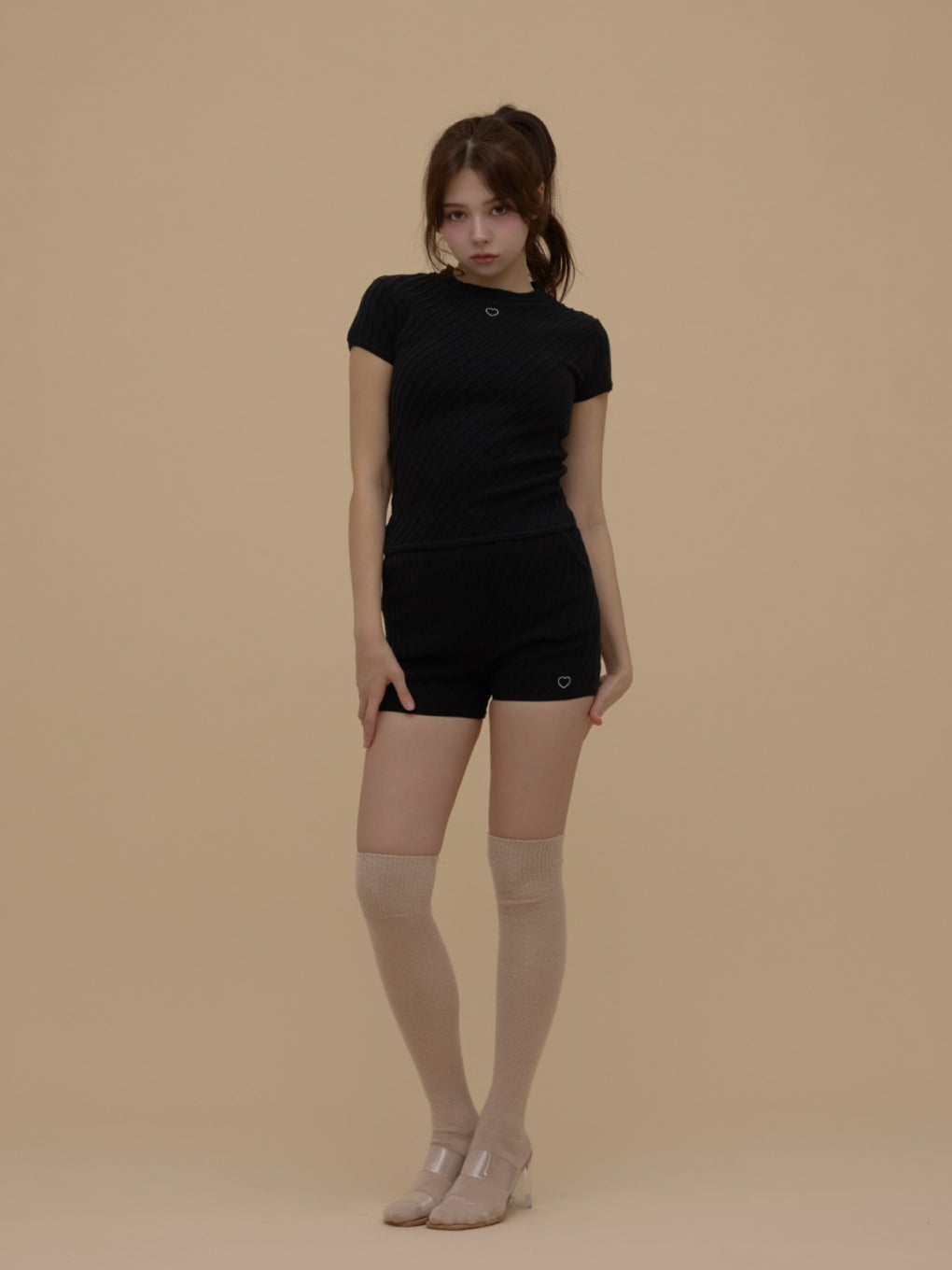 ANDMARY】Heart point knit set up
