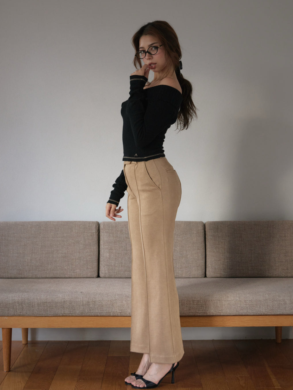 Lorde suede full length pants