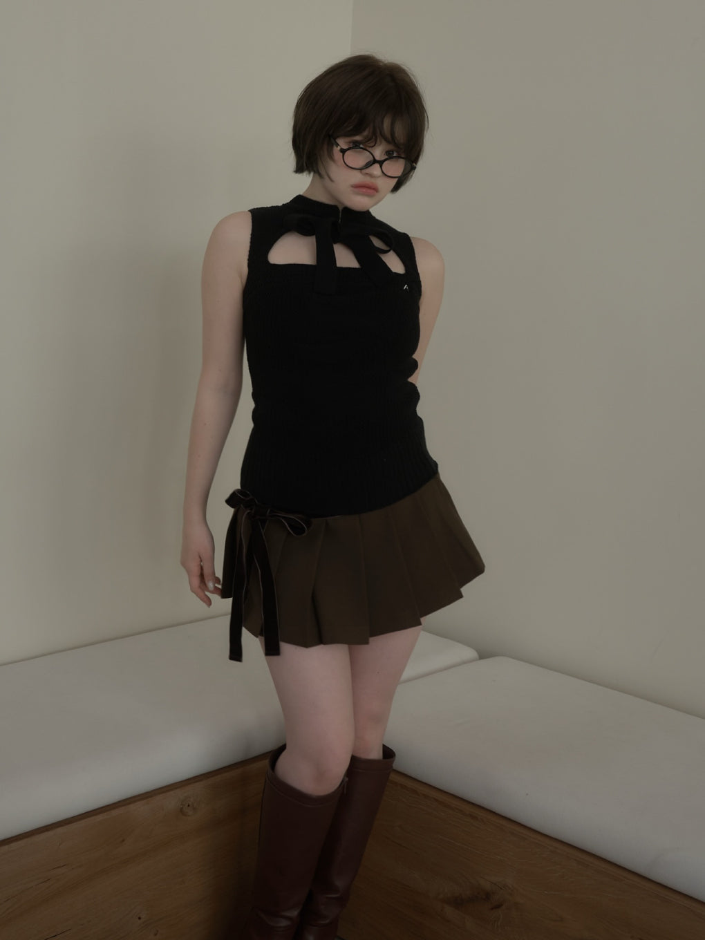 ANDMARY】Violet ribbon tops