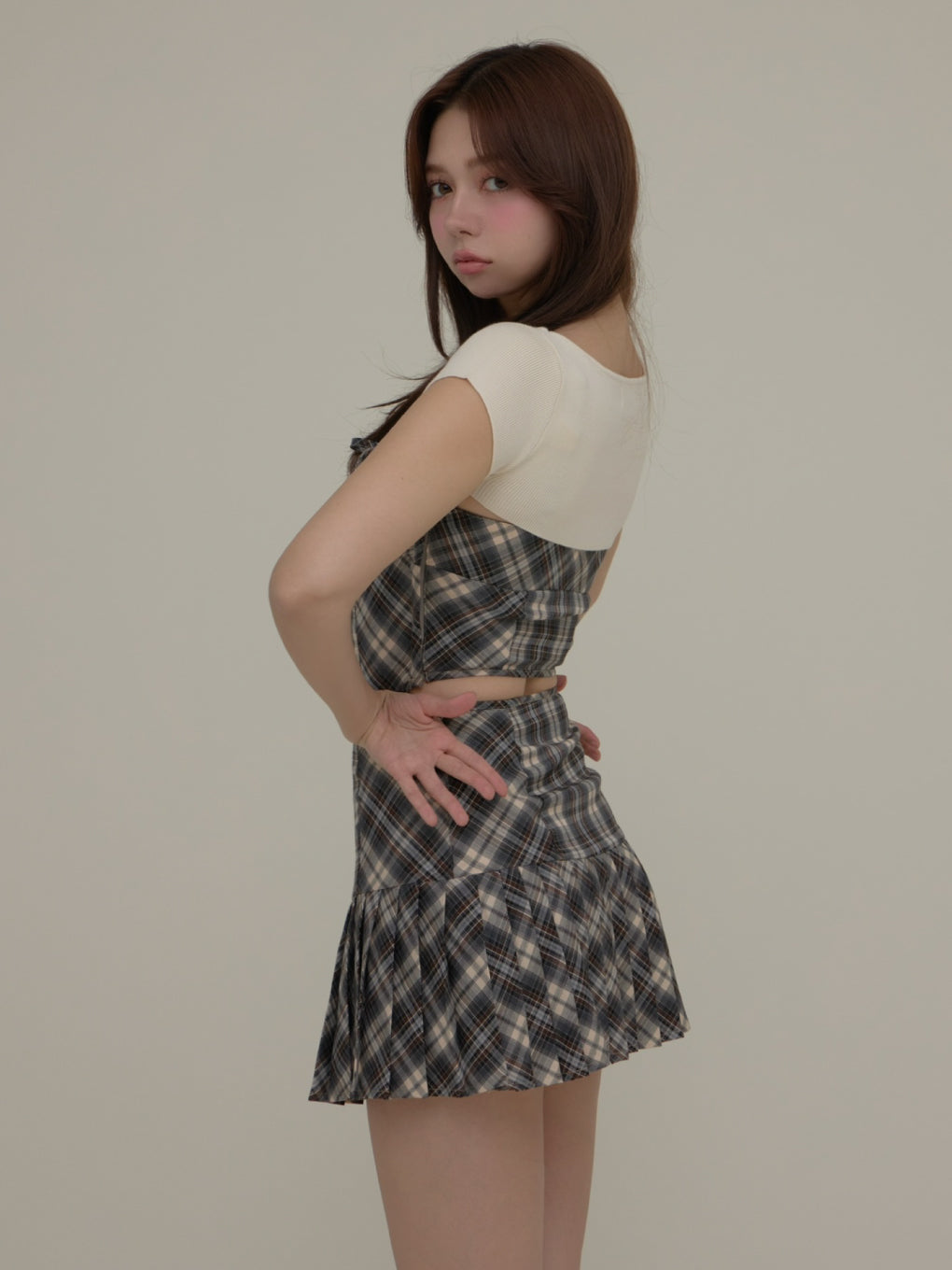 ANDMARY】Karen check mini dress