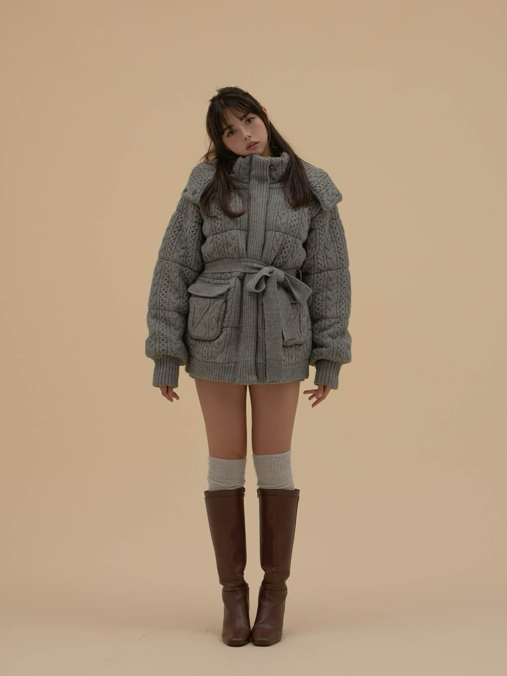 Mary quilting knit shape jacket