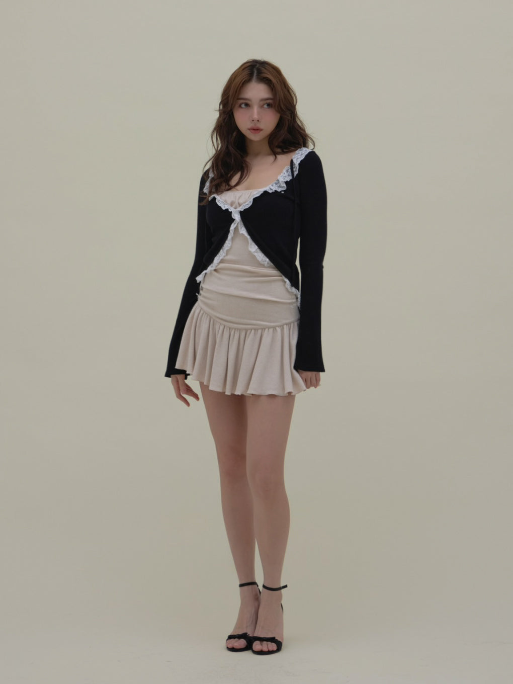 トップス ANDMARY Lilith gather set dress beige ANDMARY】Lilith gather set dress