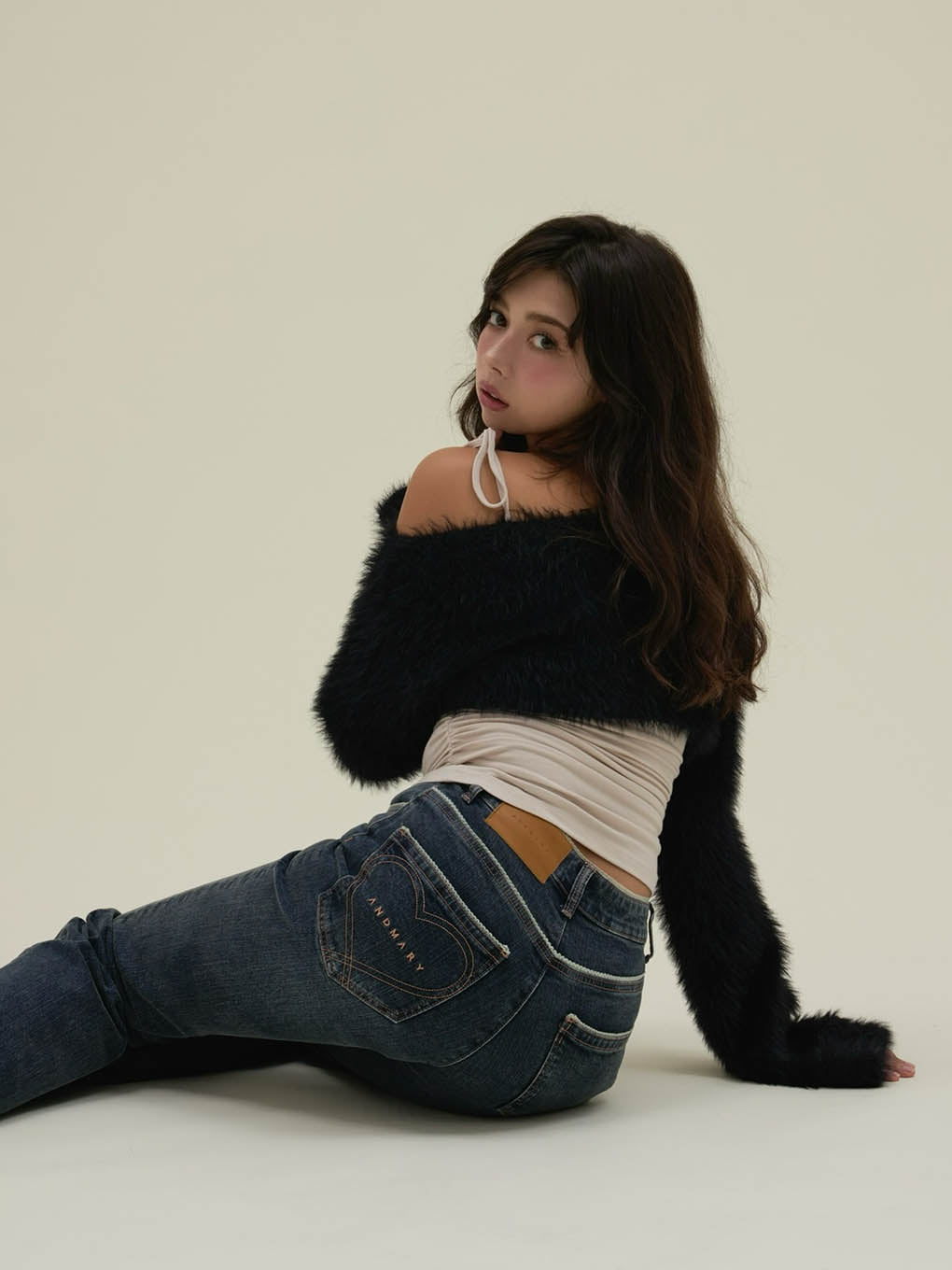 Heart stitch denim