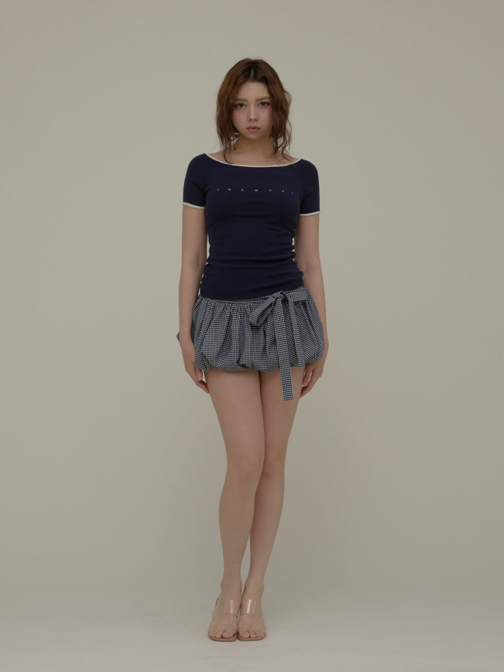 ANDMARY】Mary logo piping tops