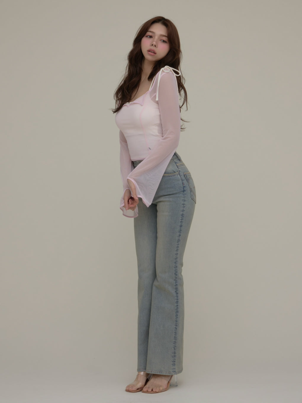 正規品　ANDMARY Roy tulle set tops pink ANDMARY】Roy tulle set tops