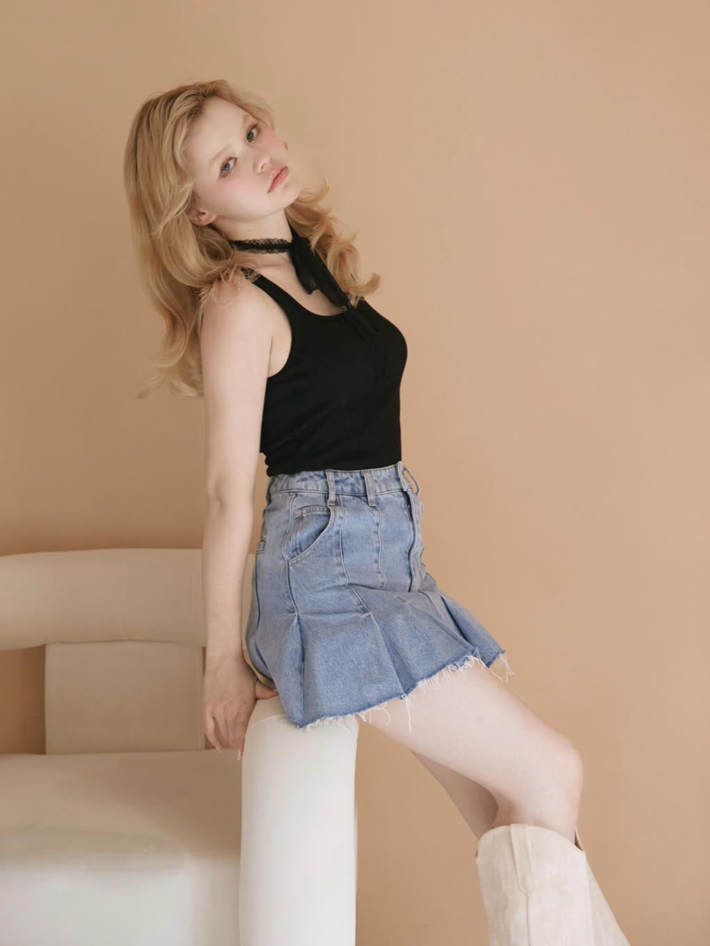 Amy denim mini skirt