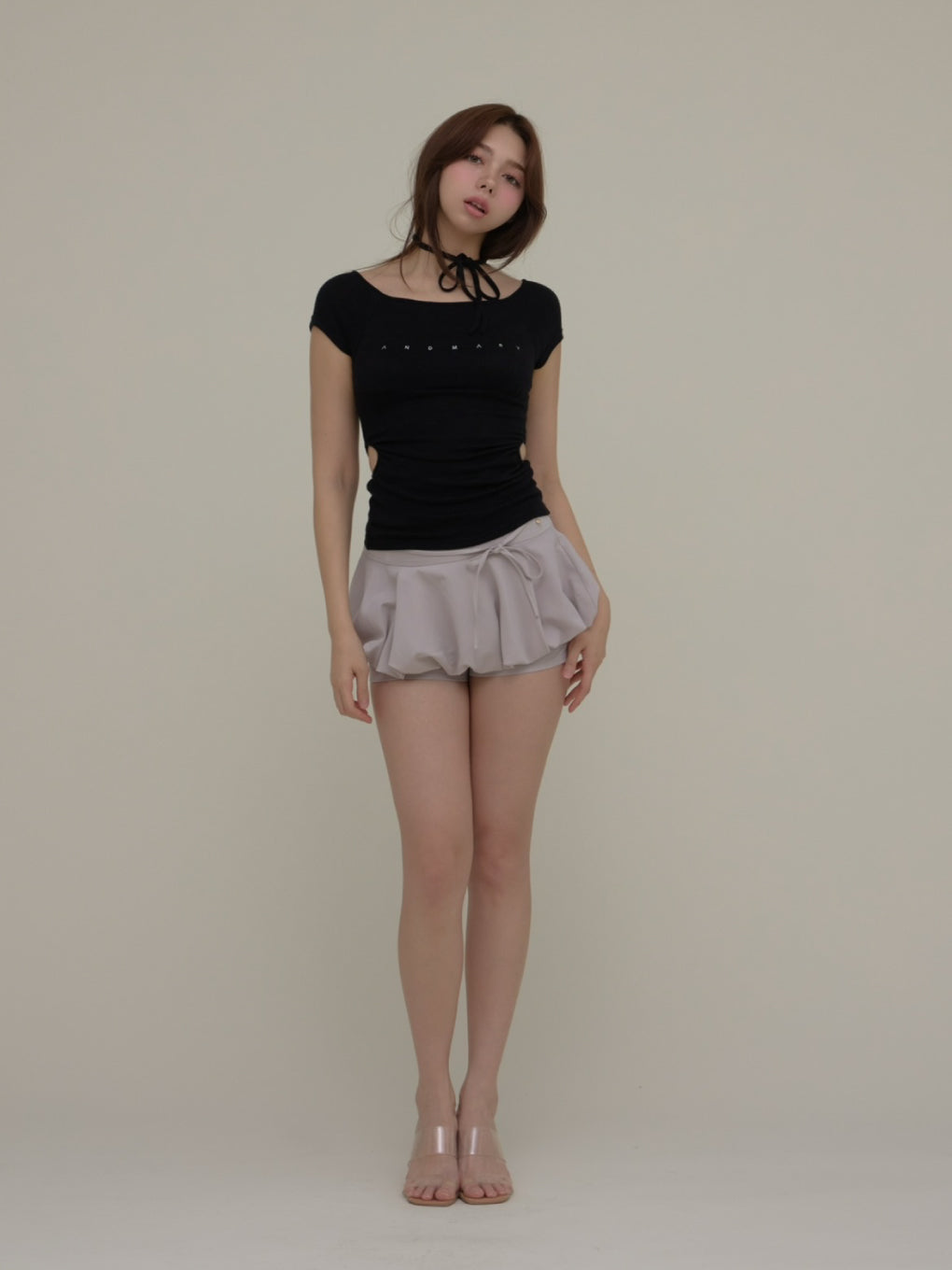 ANDMARY】Mary logo ribbon tops