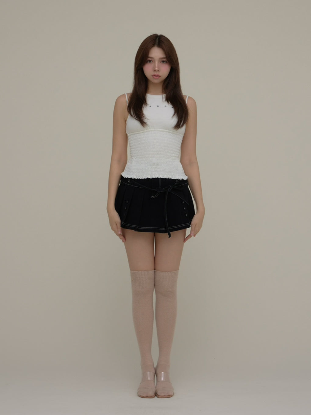 ANDMARY】Ami shirring logo tops