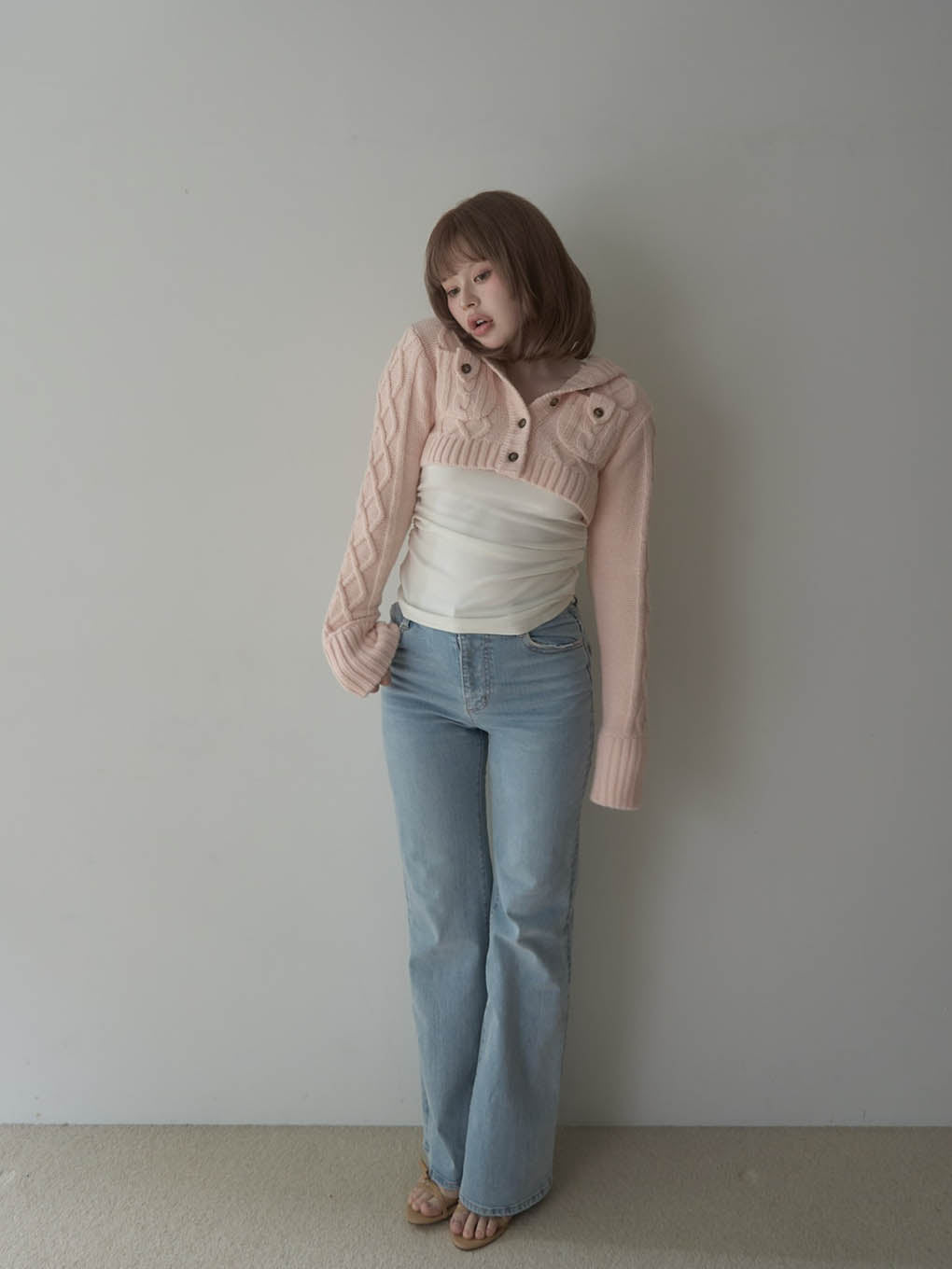 Mary logo cable knit set