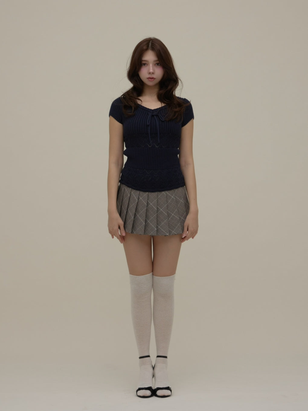 ANDMARY】Heart crochet knit tops