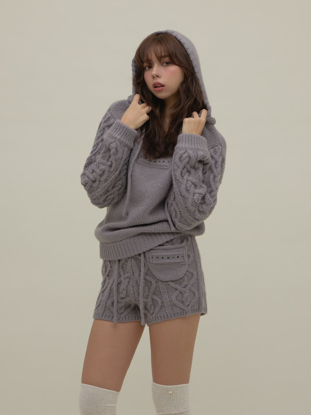 ANDMARY】Mou loose knit set up