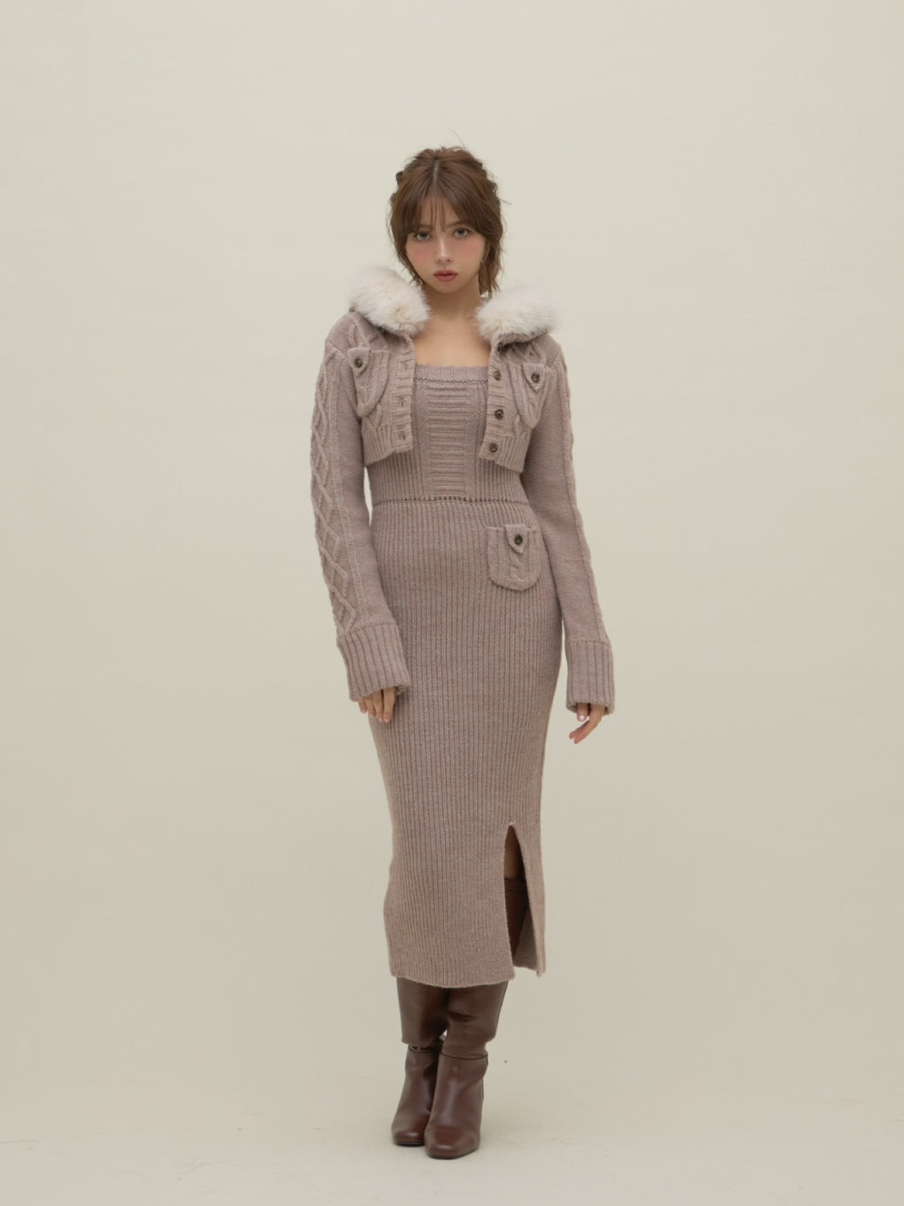 ANDMARY】Nara hood set dress
