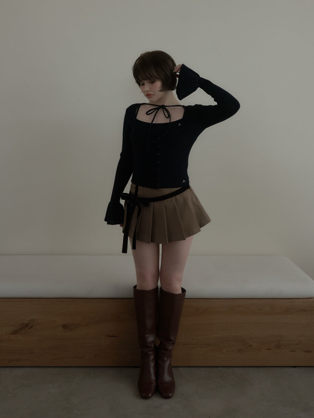 Valentine ribbon mini skirt