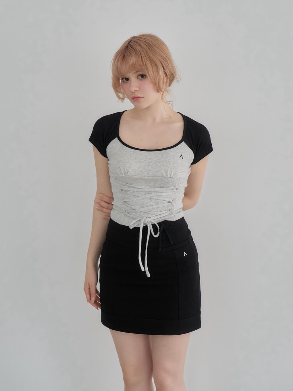 Lara ribbon mini skirt