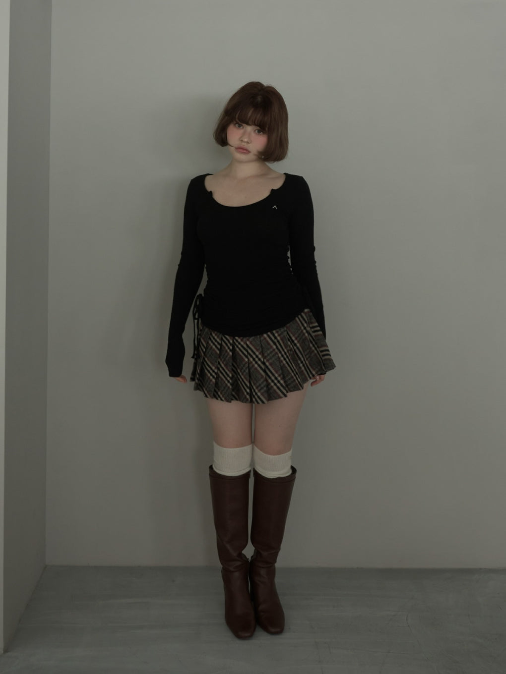 Lala shirring ribbon tops