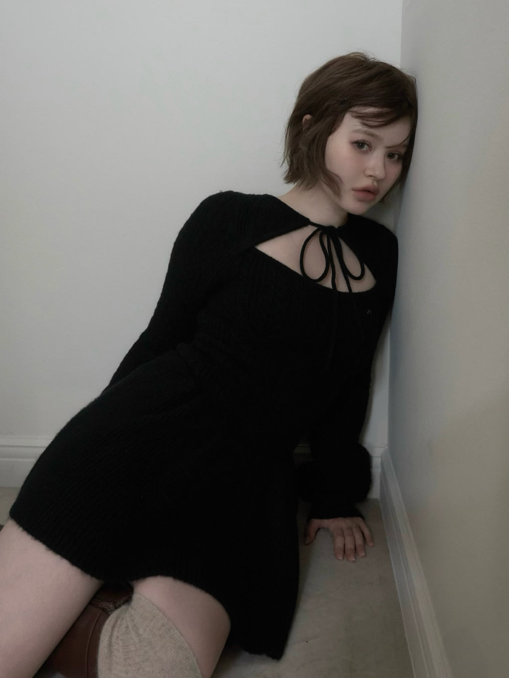 Amy cable flare mini dress