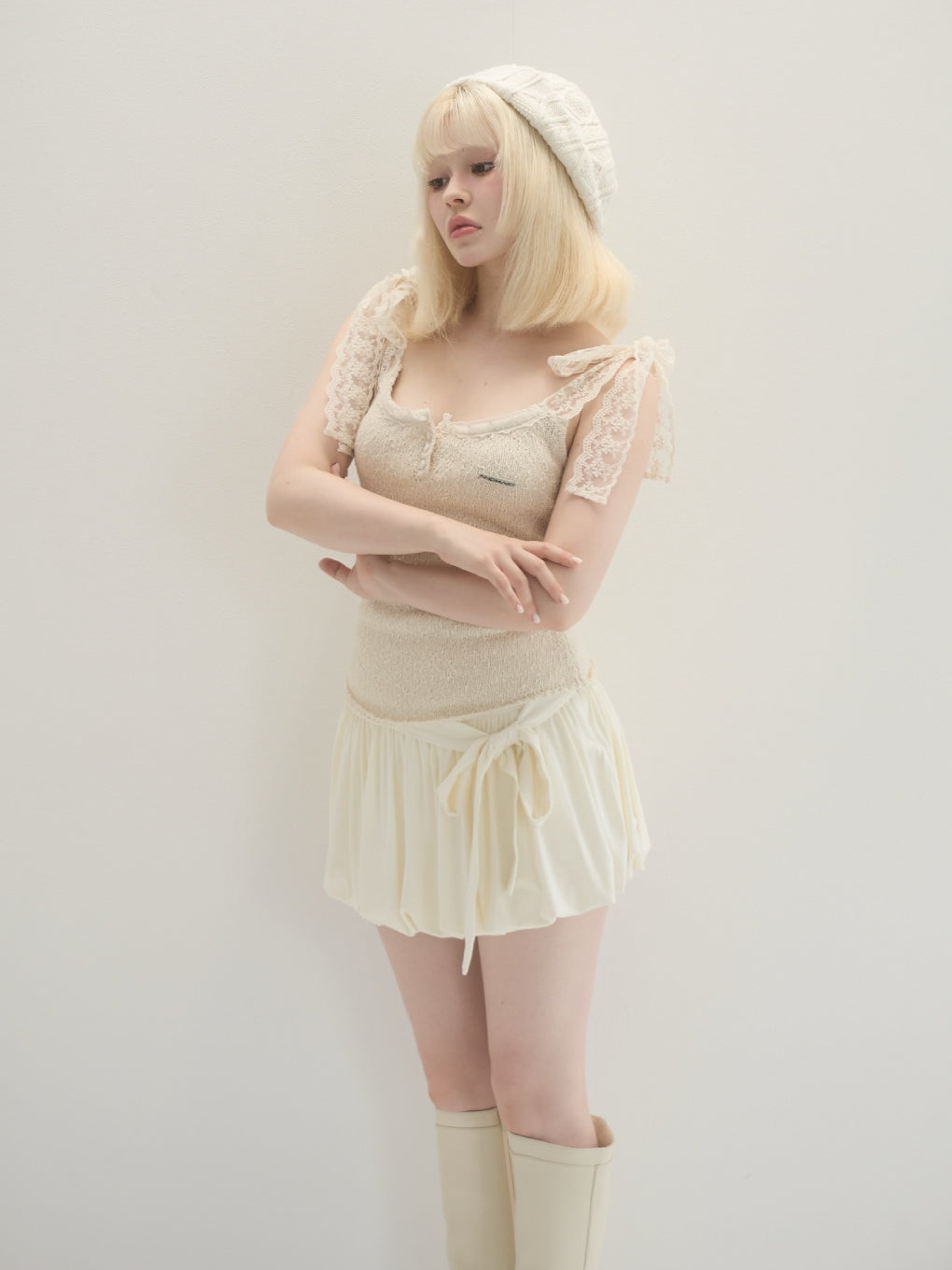 トップス andmary Cotton ribbon tank お気にいる tank ribbon cotton andmary トップス COTTON SKIMS