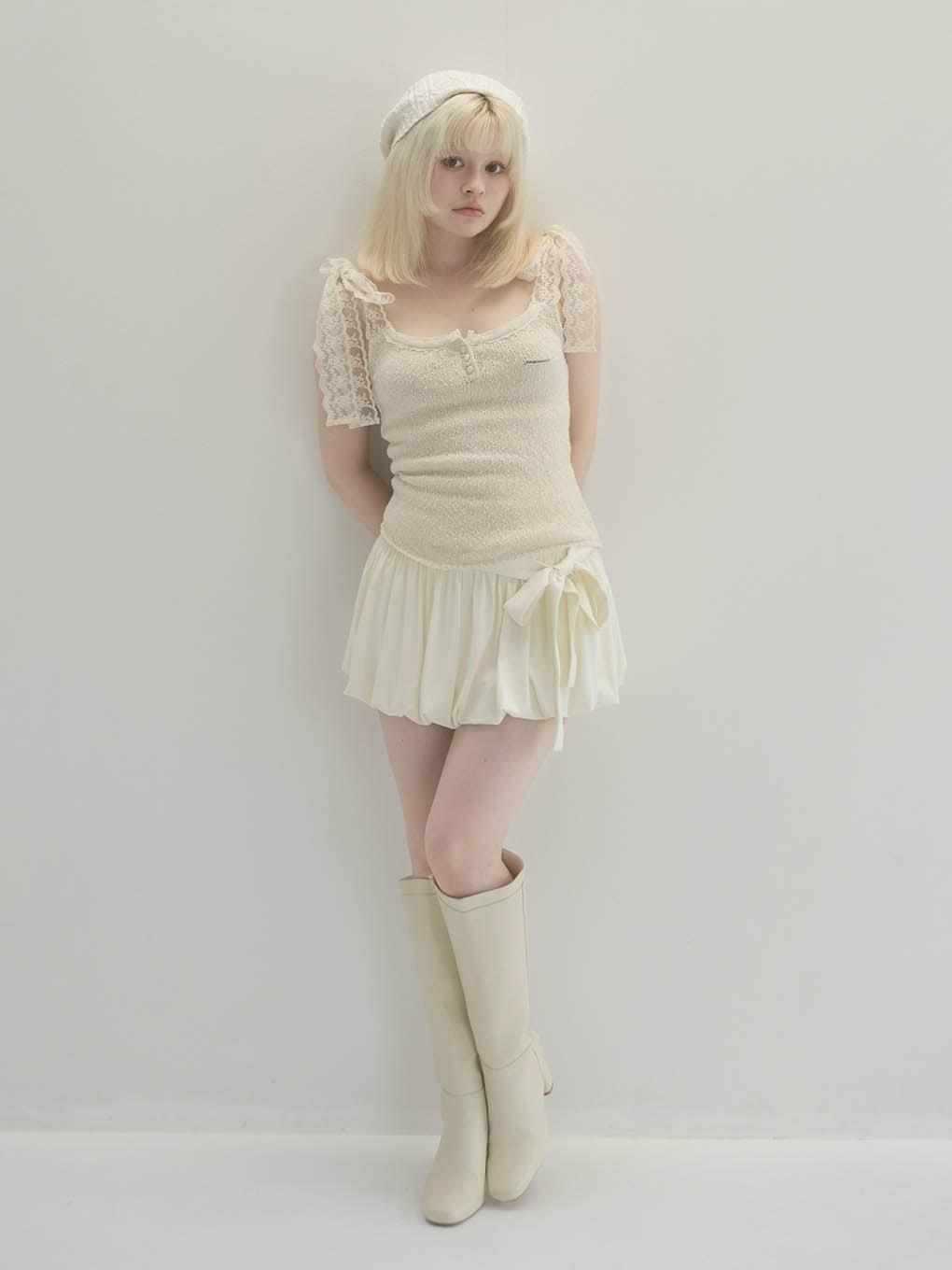 Cotton ribbon tank　ANDMARY　IVORY▲▲ Cotton ribbon tank