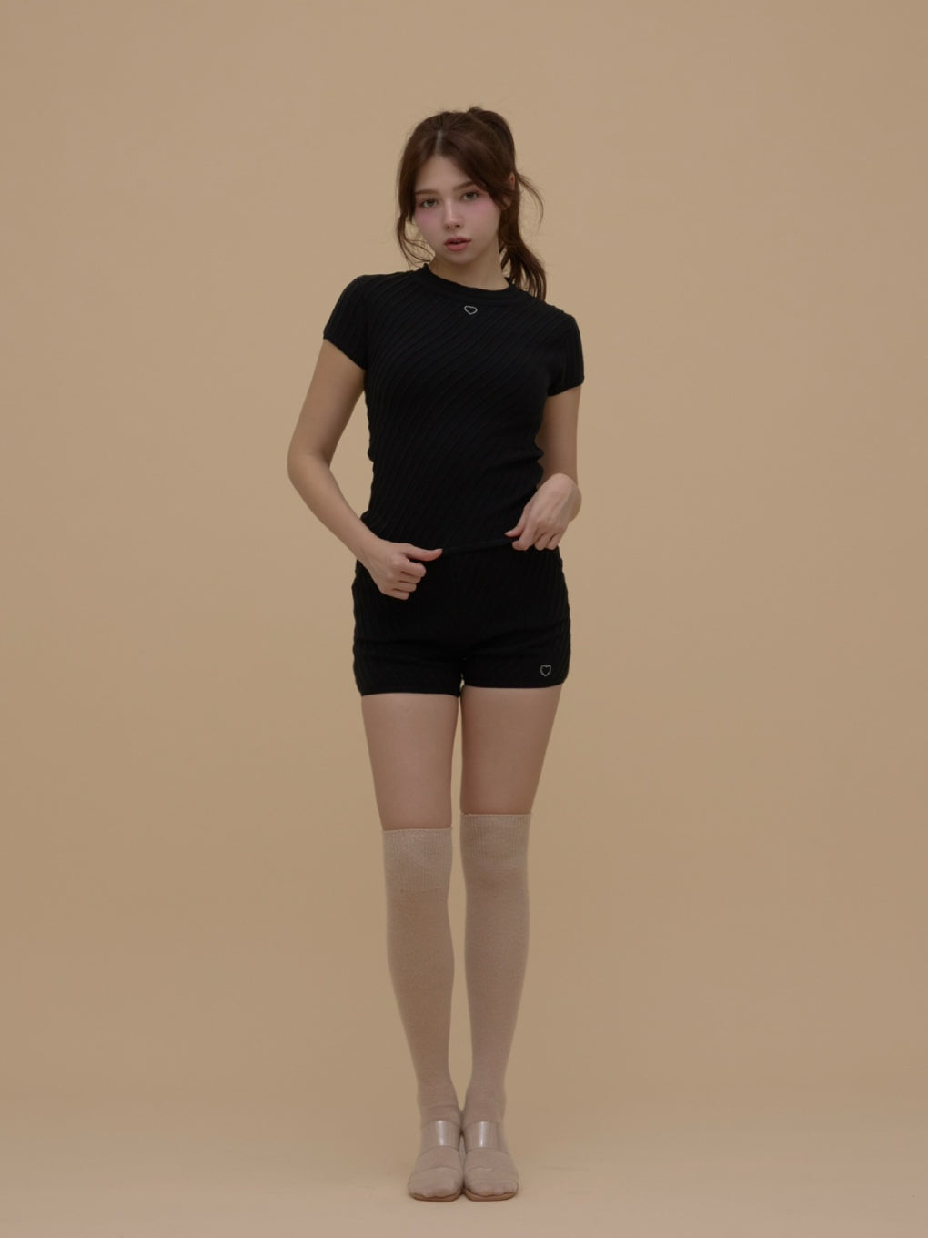 ANDMARY】Heart point knit set up