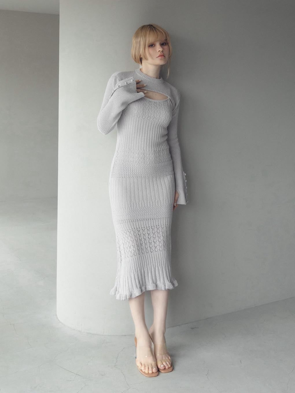 4,620円Layered crochet dress ANDMARY AM0772