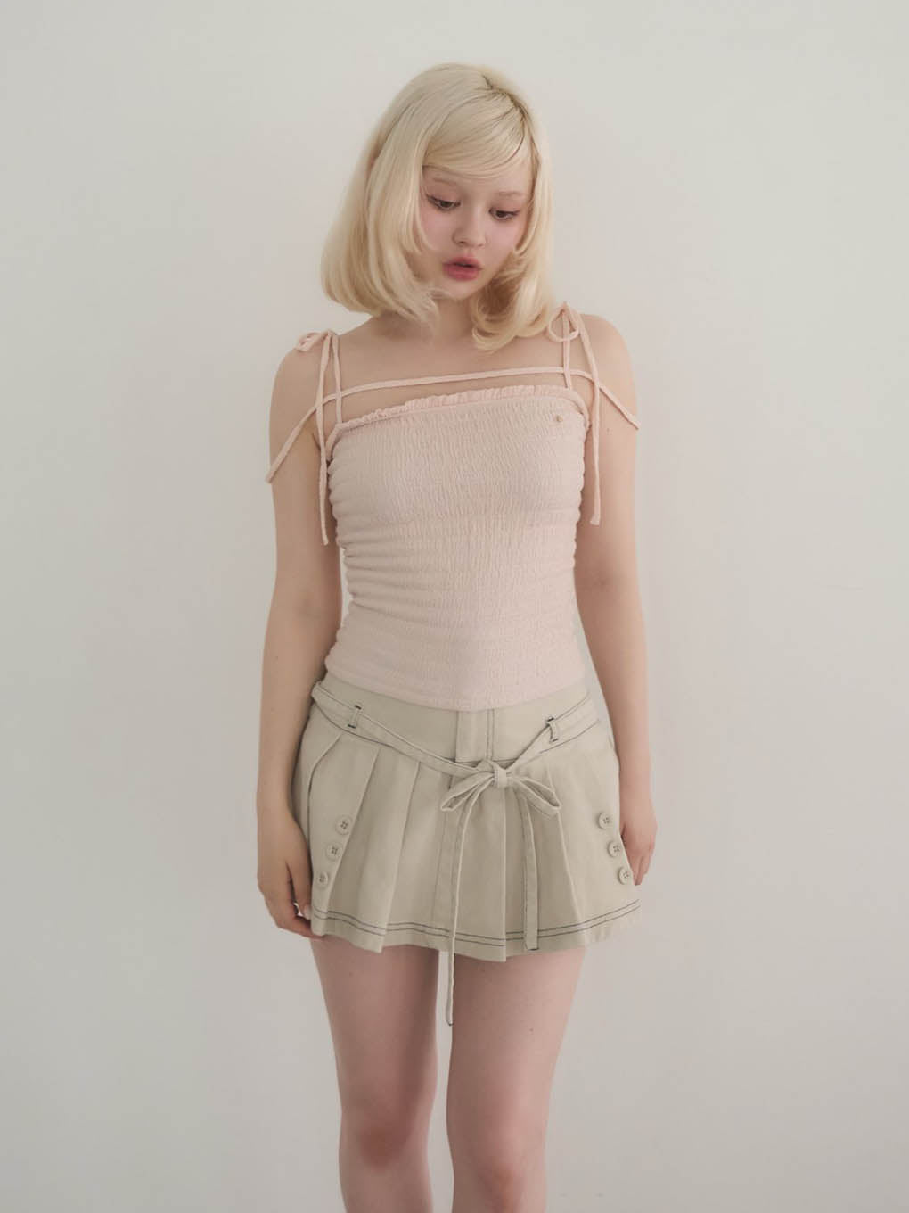 Shirring ribbon camisole
