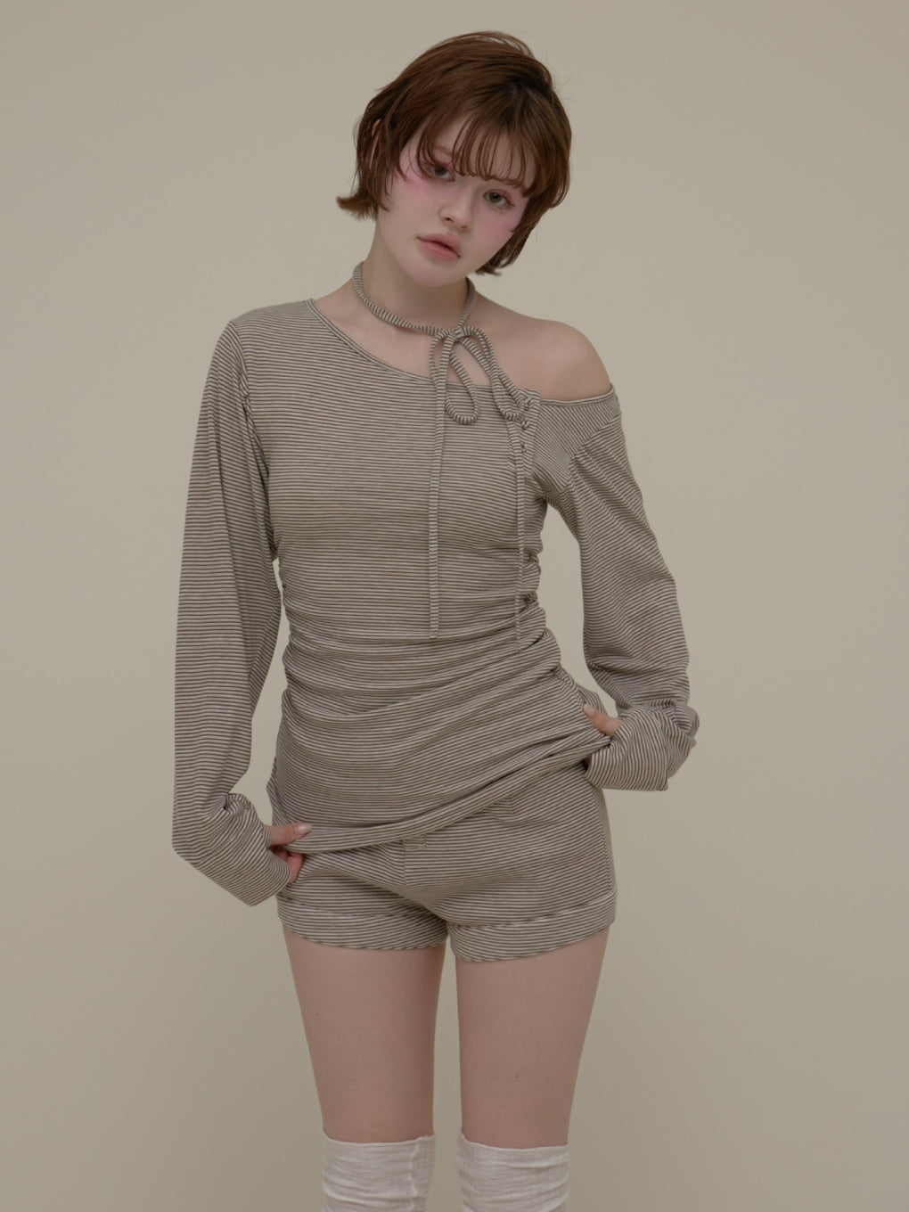 トップス andmary Wendy oneshoulder set up ANDMARY】Wendy oneshoulder set up