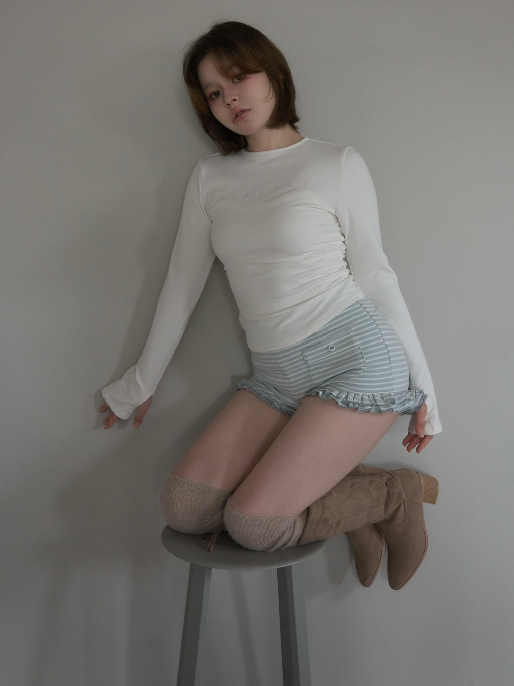 Heart point western suede boots