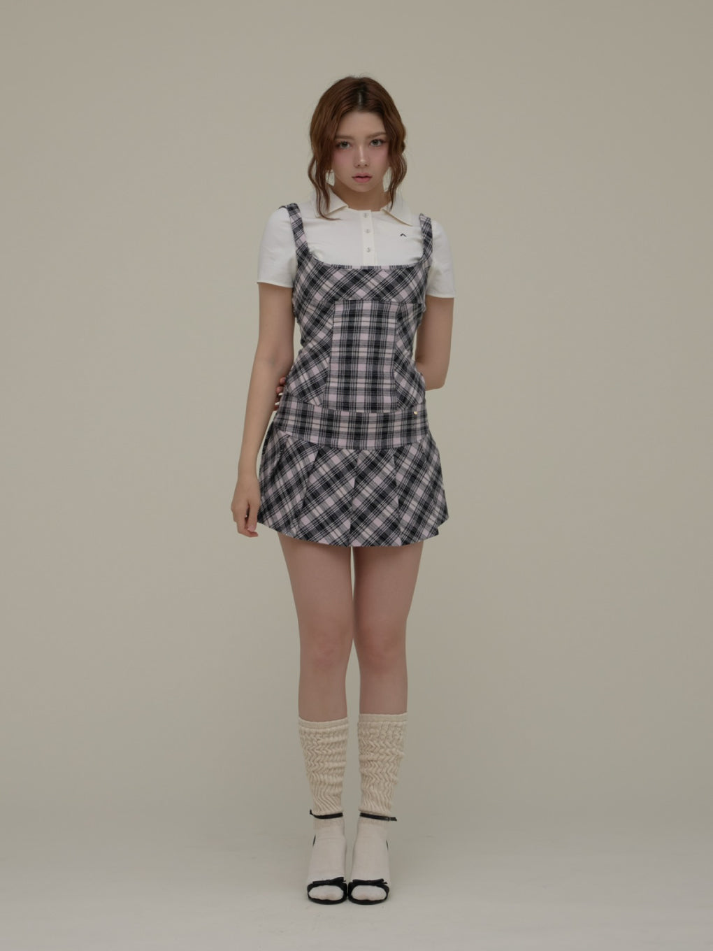 ANDMARY】Era pleats set mini dress