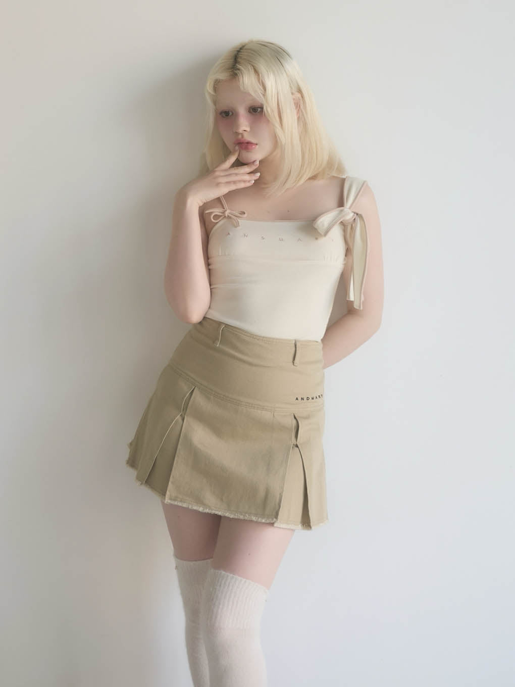 スカート Mary logo cotton skirt Beige Mary logo cotton skirt