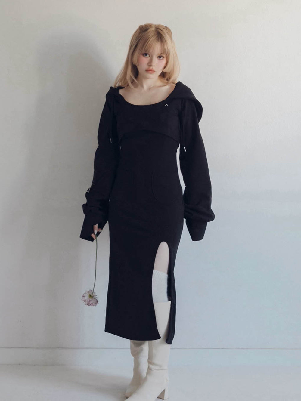 andmary Effie slit dress エフィスリットドレス