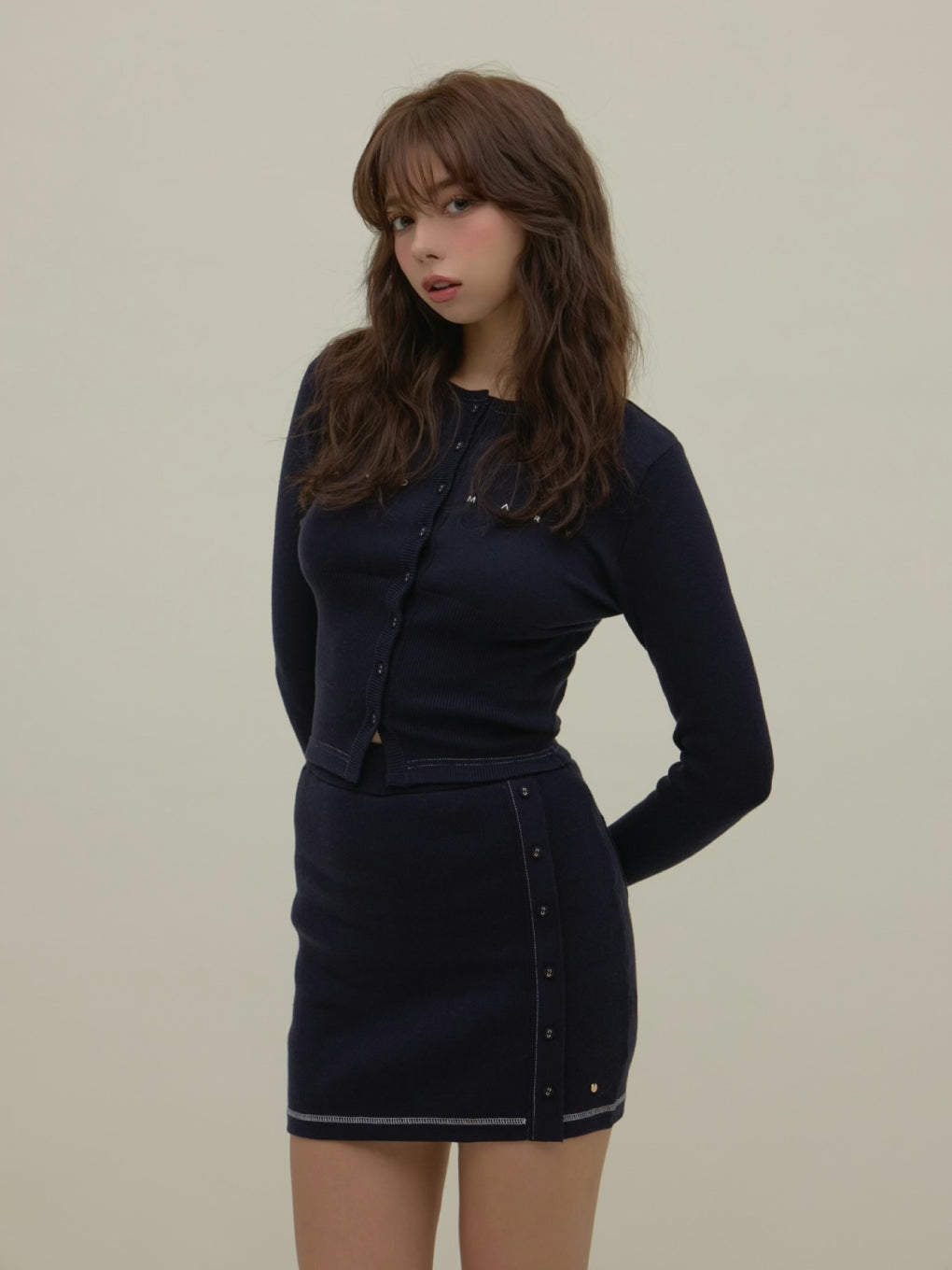 ANDMARY】Mary logo cardigan set up