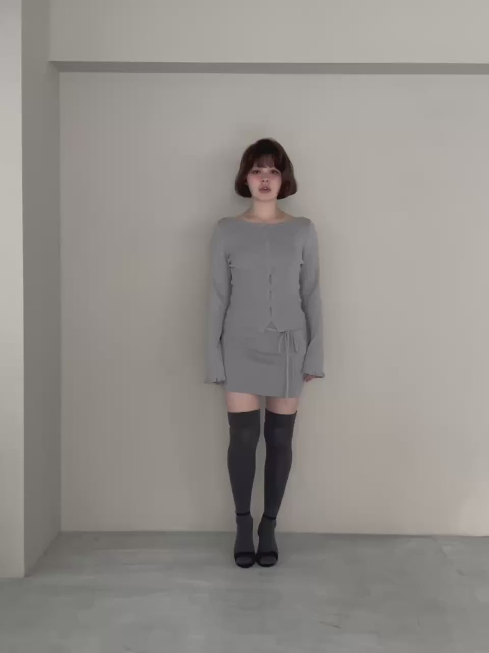 ANDMARY】Heart crochet knit set up